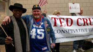 Ted Cruz Rally Iowa Biker & Lloyd Marcus 2